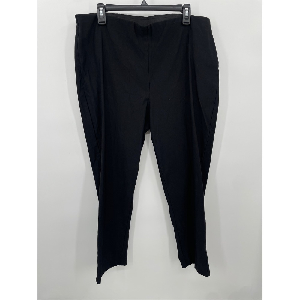 NWT Thin Her by Ali Miles 16W Pants Black Rayon Nylon Stretch Pull-On Workwear